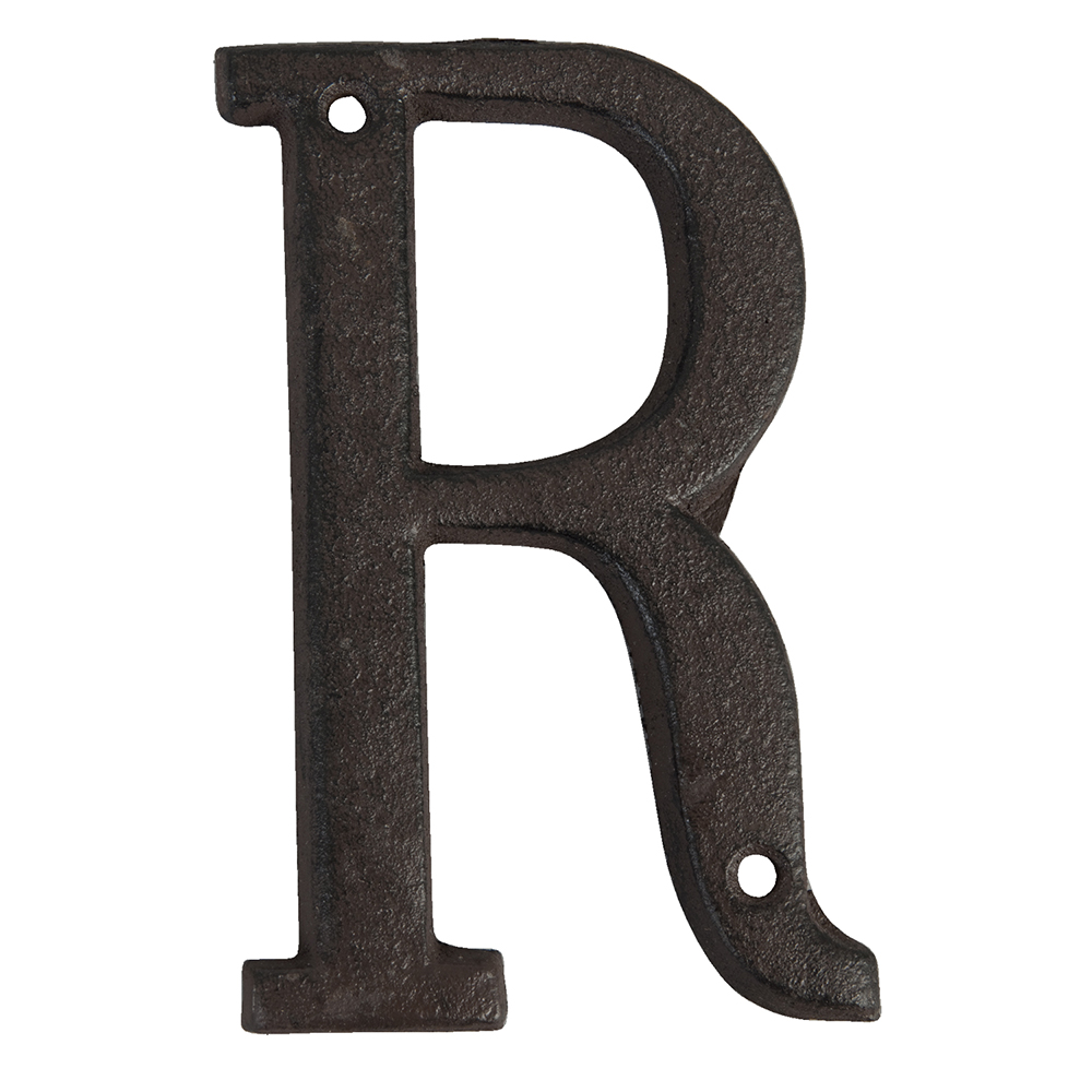 Iron Letter R Brown 8x1x13 cm