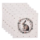 Serviettes de table en coton (set de 6) Beige Marron 40x40 cm