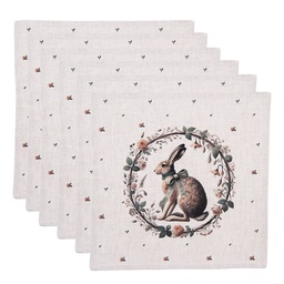 [NLE43] Servietten Baumwolle 6er Set Beige Braun 40x40 cm