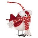 Image de décoration des oiseau Rouge Blanc 12x7x10 cm
