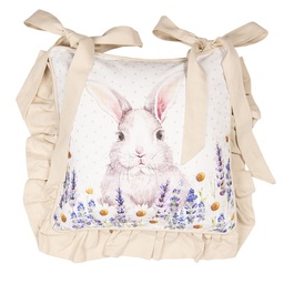 [LF25E] Federa Cuscino per Sedia Bianco Viola 40x40 cm