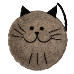[66300] Bol en Feutre Chat Gris Noir 18x18x6 cm