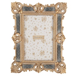 [2F1373] Cornice Foto Color oro Grigio 17x2x22 cm / 10x15 cm