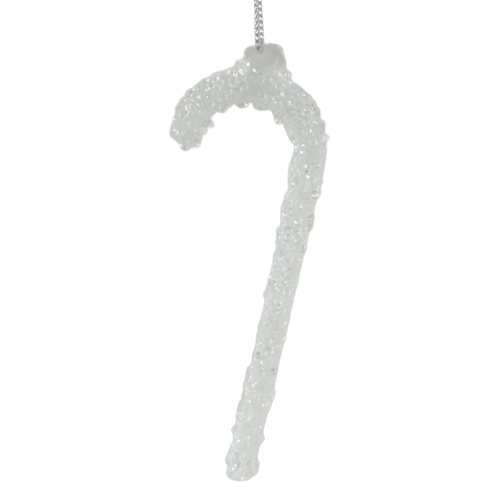 Clayre & Eef Pendentif de Noël Canne en sucre d'orge Transparent Verre