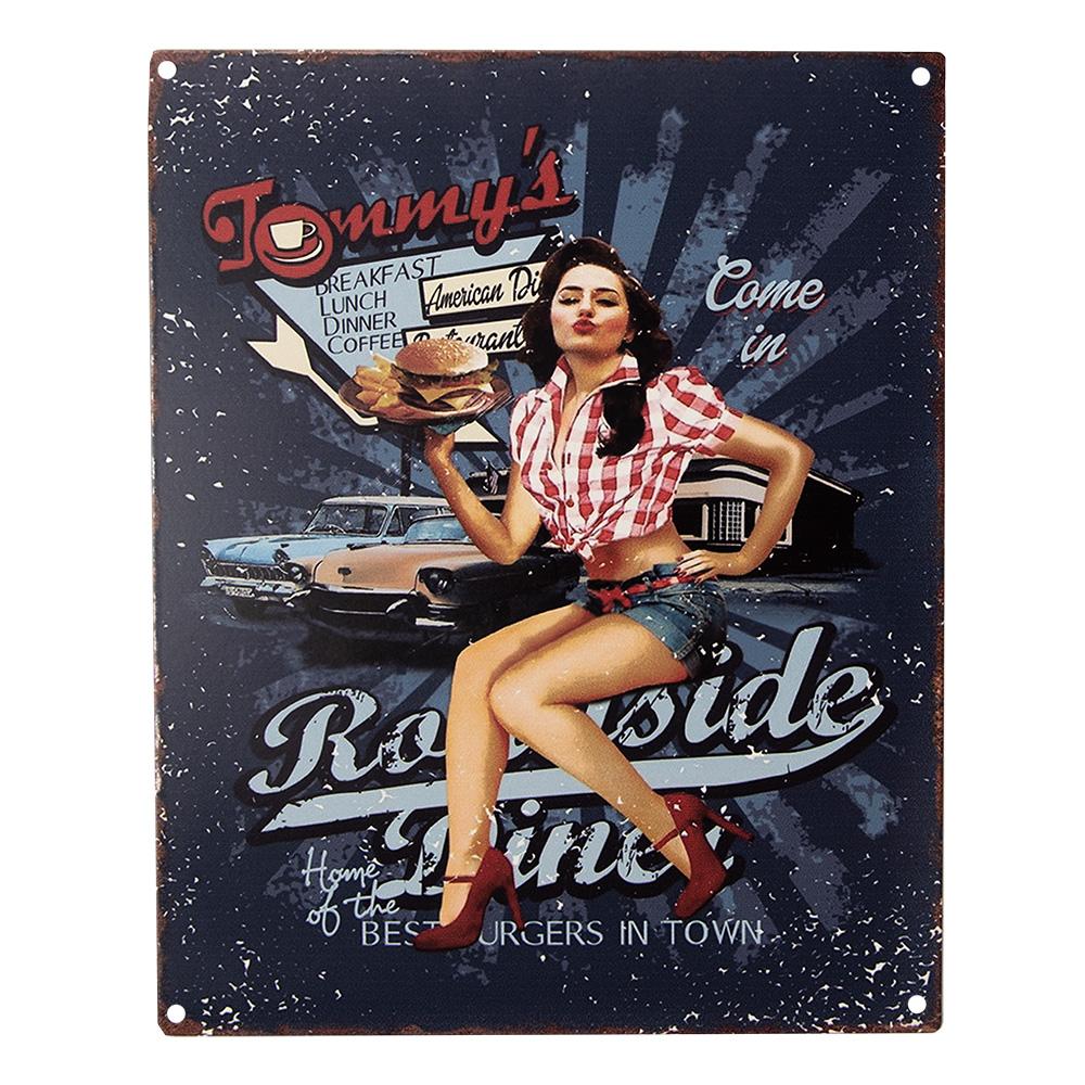 Textschild Blau 20x1x25 cm