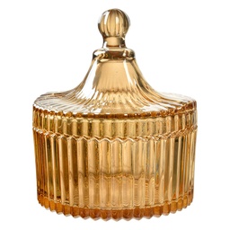 [6GL4724] Storage jar with lid Yellow Ø 10x12 cm