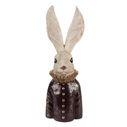 [6PR4089] Deko Kaninchen Weiß goldfarbig braun 16x14x42 cm