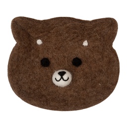 [66302] Bol en Feutre Ours Marron Blanc 15x13x3 cm