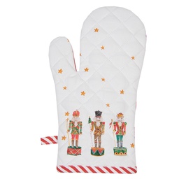 [HLC44K] Oven glove child White Red 12x21 cm