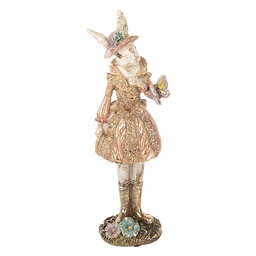 [6PR5507] Décoration Lapin Beige Couleur or 9x8x26 cm