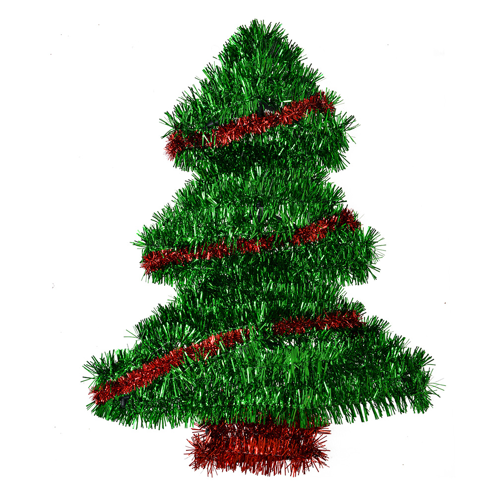 Muro Decorazione Albero di Natale Verde Rosso 26x3x34 cm