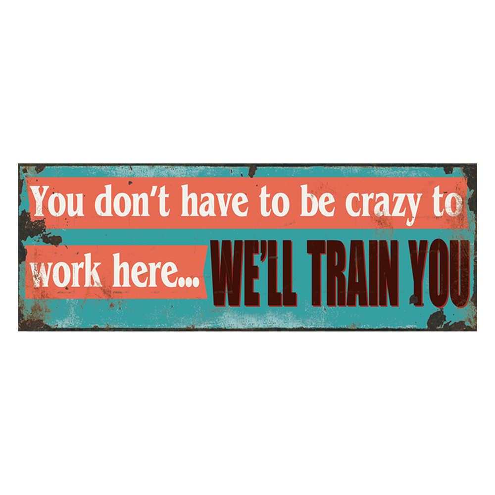 Textschild Blau, Orange 36x1x13 cm