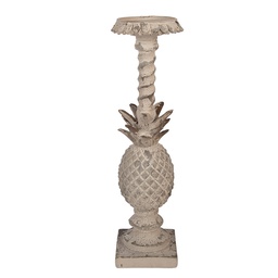 [6MG0162] Kerzenständer Beige Braun 11x11x41 cm