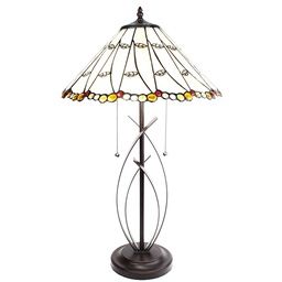 [5LL-6284] Lampe de table Tiffany Beige Ø 41x68 cm E27/max 2x60W