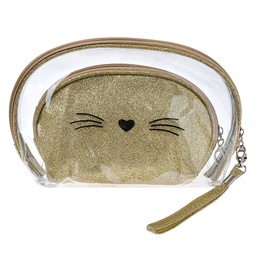 [JZSET0002GO] Busta toilette per donne Oro (set 2) 24x15 / 19x12 cm