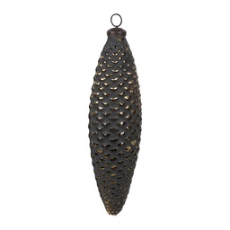 [6GL4527L] Palla di natale Nero Color oro 7x6x24 cm
