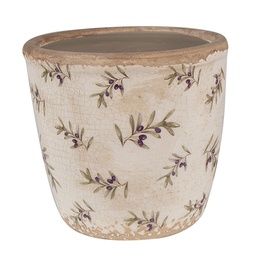 [6CE1669S] Blumentopf für Innen Beige Ø 13x12 cm