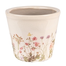 [6CE1555S] Blumentopf für Innen Rosa, Beige Ø 12x10 cm