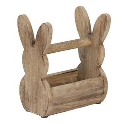 [6H2157L] Holz Kiste Kaninchen Braun 16x12x25 cm