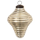 Weihnachtskugel Silberfarbig, Weiß Ø 6x8 cm