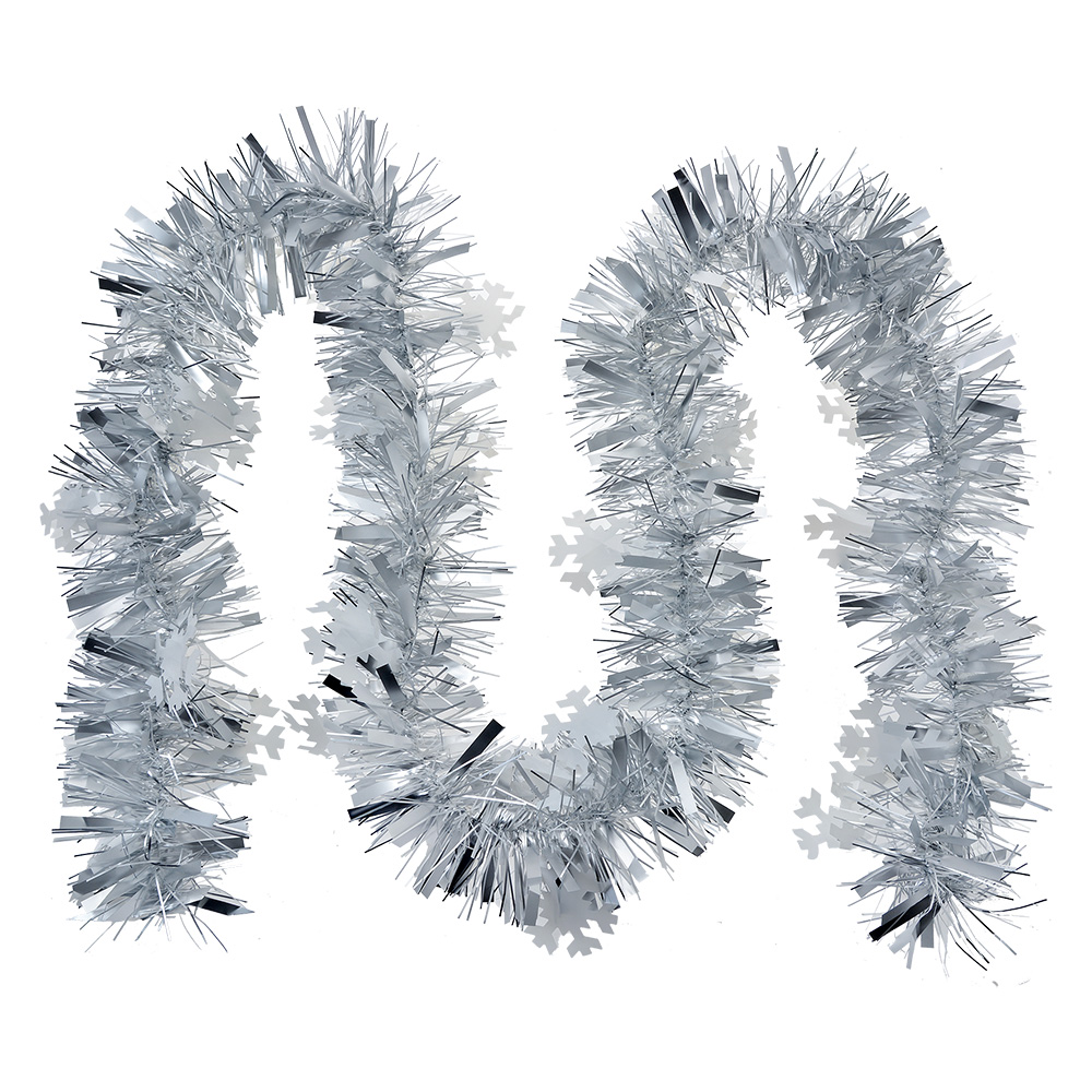 Décoration guirlande Noël Couleur argent Blanc 200 cm