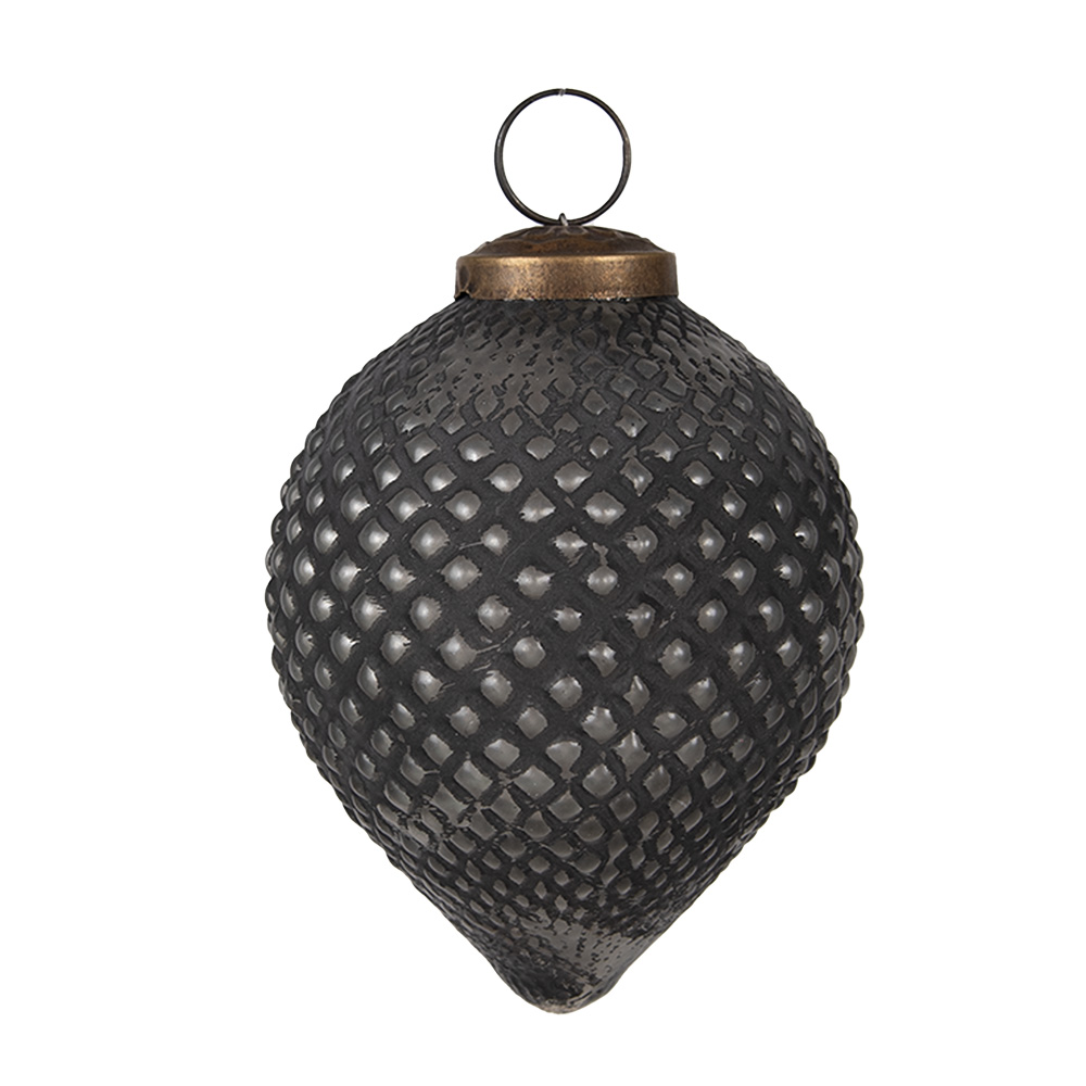 Christmas Bauble Black Ø 8x10 cm