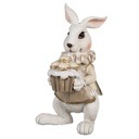 Decoration Statue Rabbit White Brown 8x7x13 cm