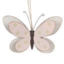 Pendentif Décoratif papillon Rose 16x4X10 cm
