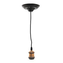 [5LL-95R] Pendentif en cordon Rouge, Noir Ø 14x150 cm E27/max 1x60W