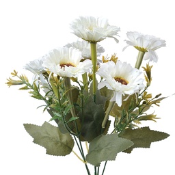 [6PL0245] Fleur artificielle Blanc Vert 10x10x30 cm