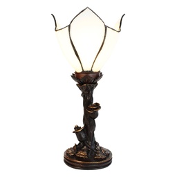 [5LL-6231] Lampe de table Tiffany Fleur Blanc Ø 18x32 cm E14/max 1x25W