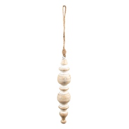 [6H2240] Décoration ornement Beige, Blanc Ø 5x23 cm