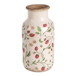 [6CE1933M] Vase Beige Rot Ø 14x26 cm