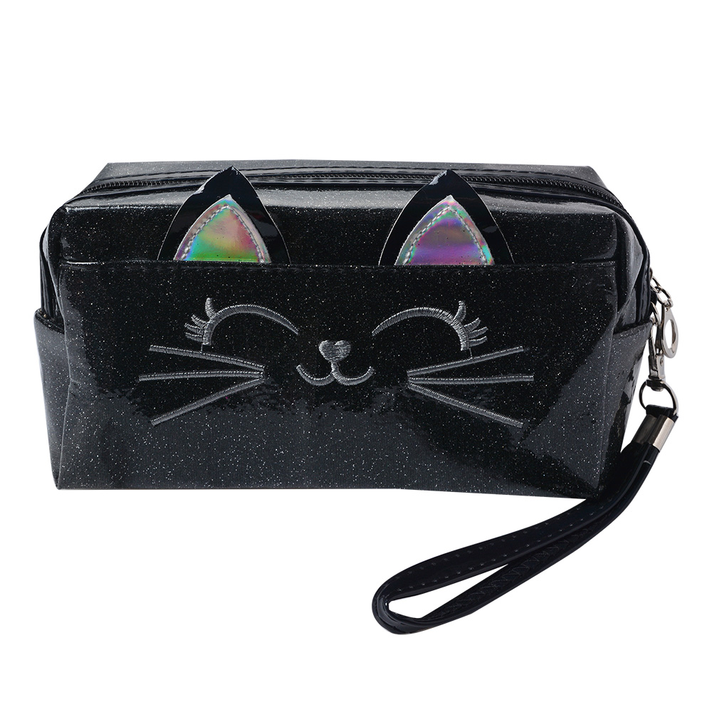 Kulturtasche Damen Schwarz 18x10 cm