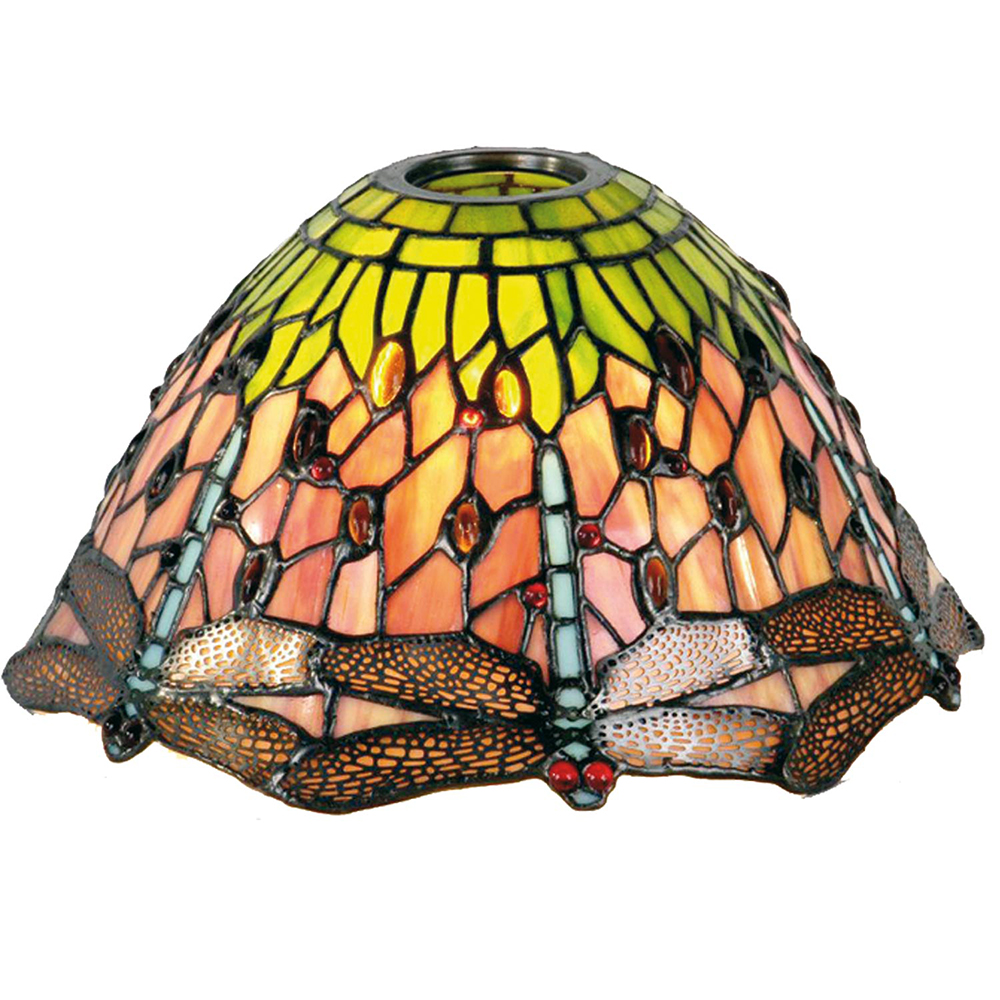 Abat-jour Tiffany Vert, Rouge Ø 25x15 cm / KH 6 cm