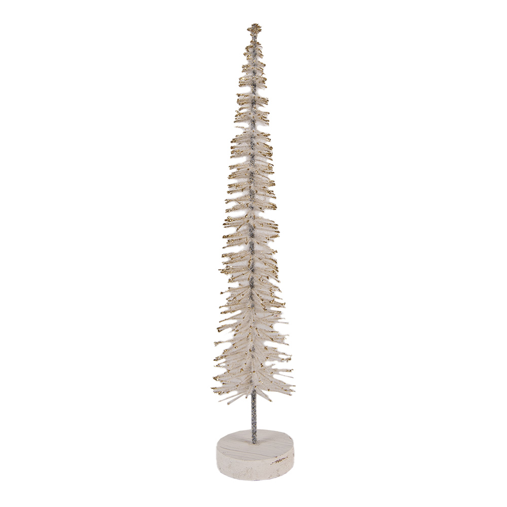 Décoration Arbre de Noël Beige Couleur or Ø 6x30 cm