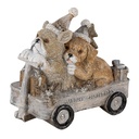 Statue Natalizie Cani Grigio, Marrone 10x6x9 cm