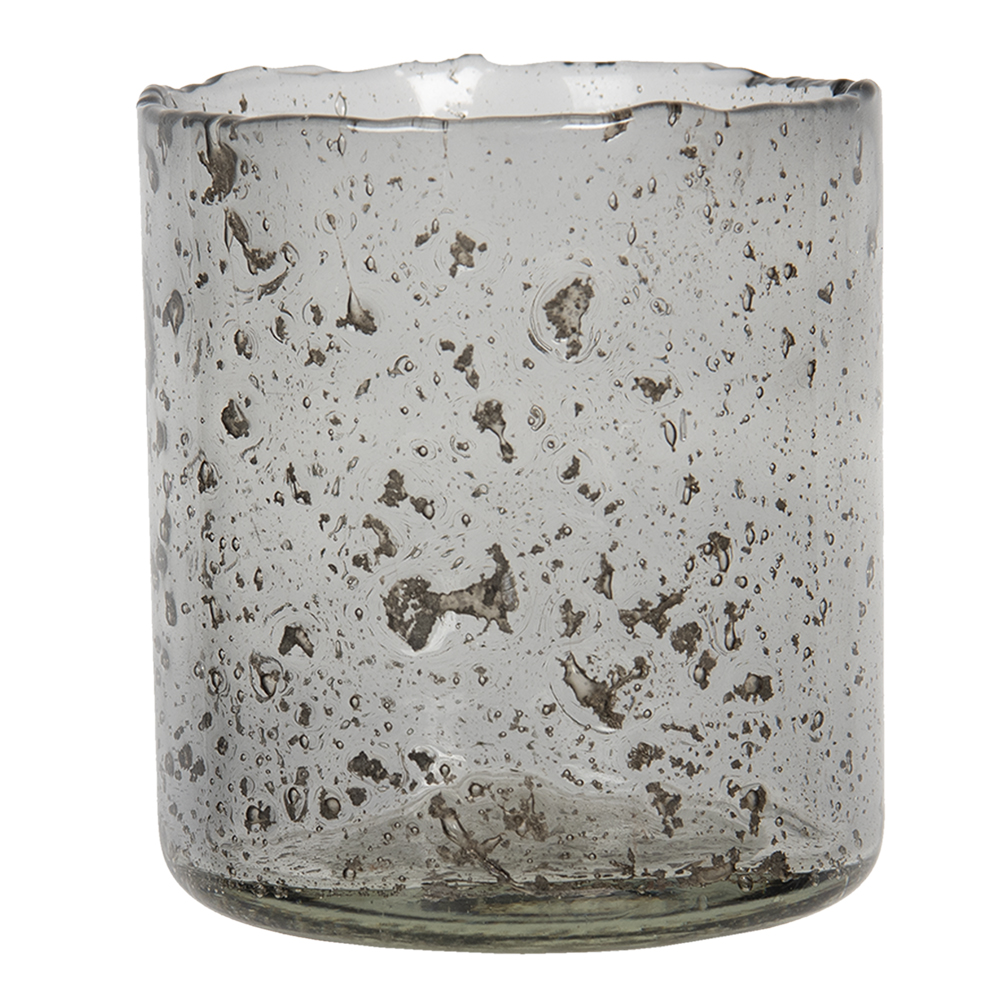 Glass Tea Light Houder Grey Ø 10x12 cm