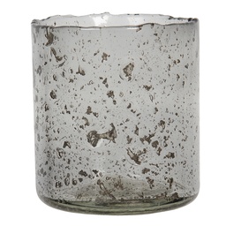 [6GL2993] Glass Tea Light Houder Grey Ø 10x12 cm