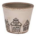 Flower Pot Inside Beige Black Ø 12x11 cm