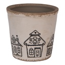 Pot de fleurs d'intérieur Beige Noir Ø 17x16 cm