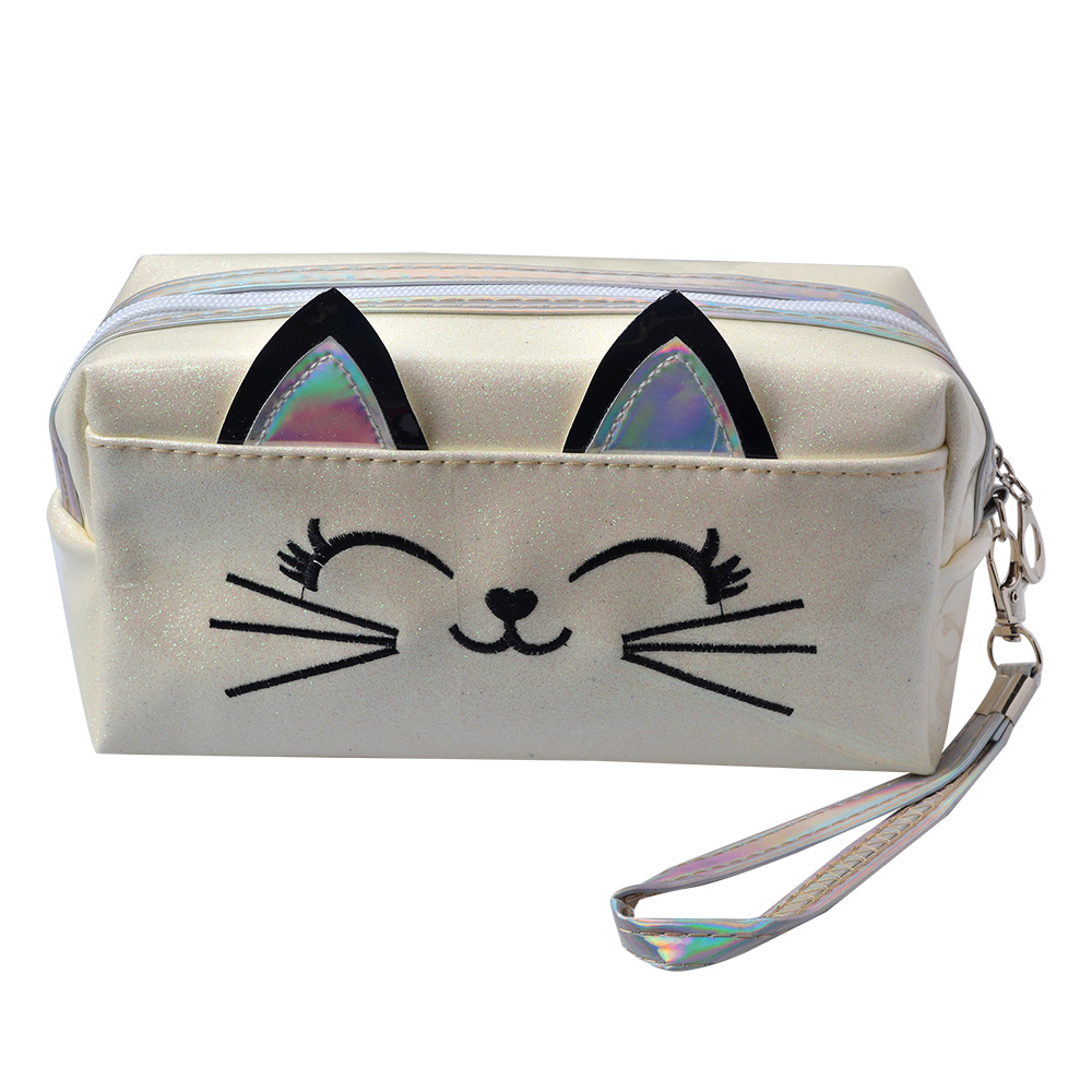 Kulturtasche Damen Weiß 18x10 cm