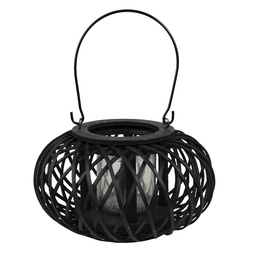 [6RO0582] Windlicht Schwarz Ø 23x12 cm