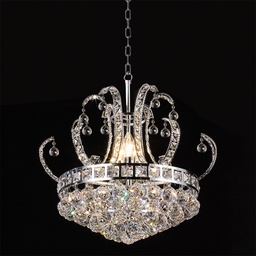 [5LL-CR34] Lampadario Argento Ø 50x43/168 cm E14/max 6x40W