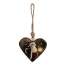 Pendentif décoratif Coeur Roge Marron 13x2x13 cm