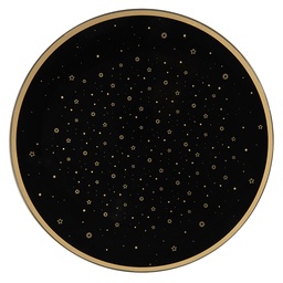 [STS85-1] Plaque de fond Noir, Or Ø 33x1 cm
