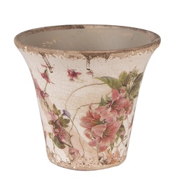 [6CE1627M] Vaso Porta Pianta Beige Rosa Ø 13x11 cm