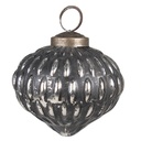 Christmas Bauble Black, Silver Ø 7x7 cm