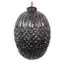 Boule de Noël Noir Gris Ø 13x18 cm