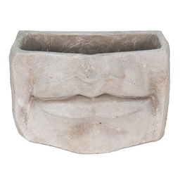 [6TE0389S] Blumentopf für Innen Mund Grau 21x13x14 cm